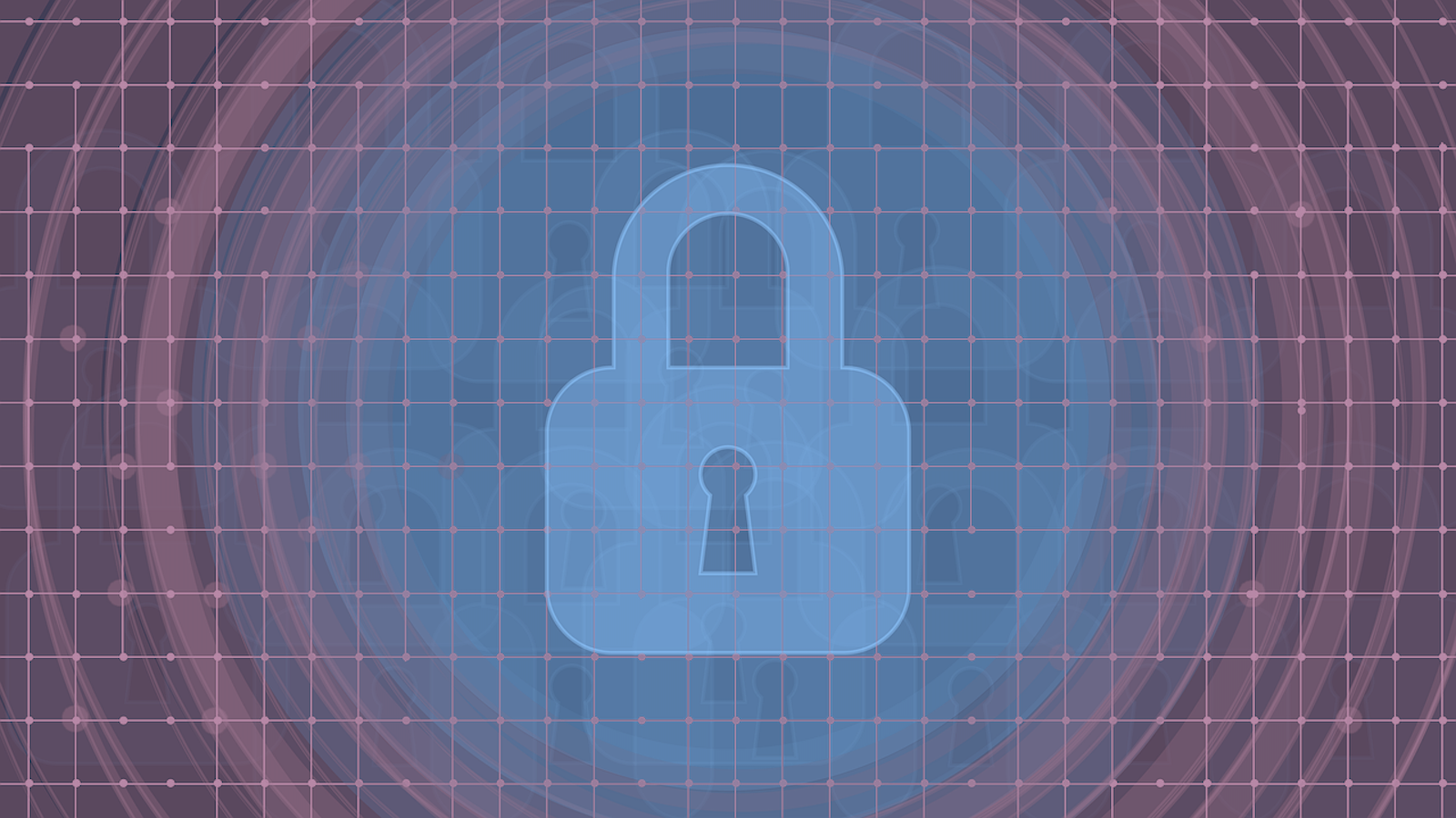 Graphic of a lock with net in front