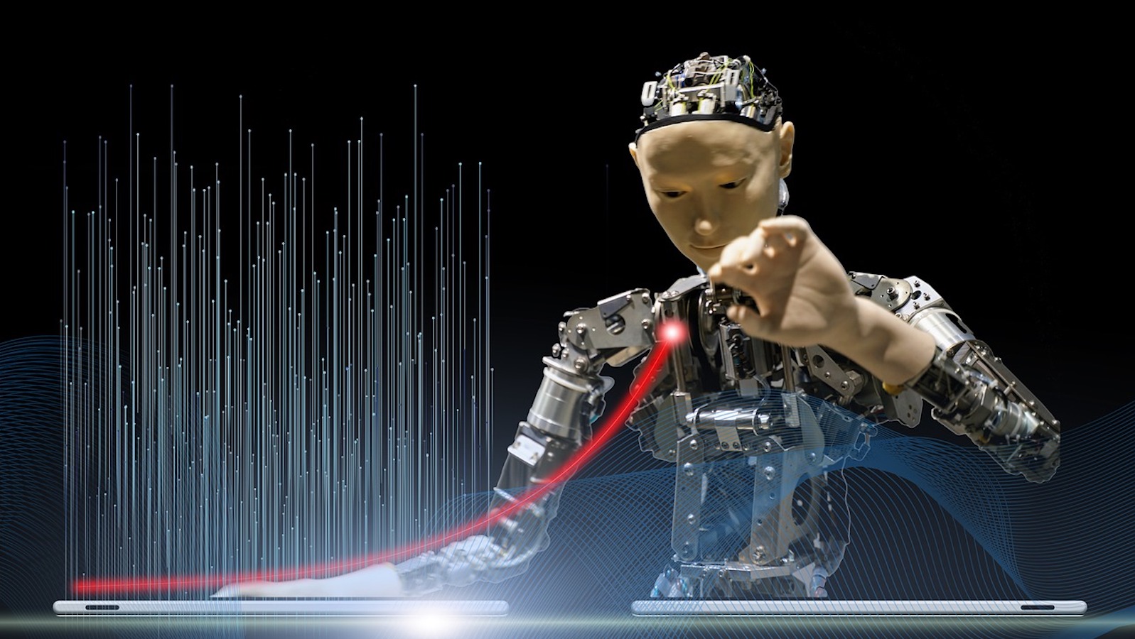 Robot drawing a graph using automation