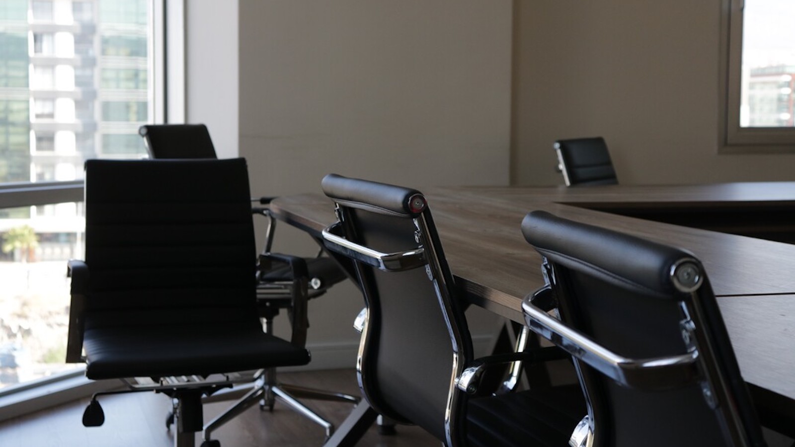 Chairs in a corporate meeting room