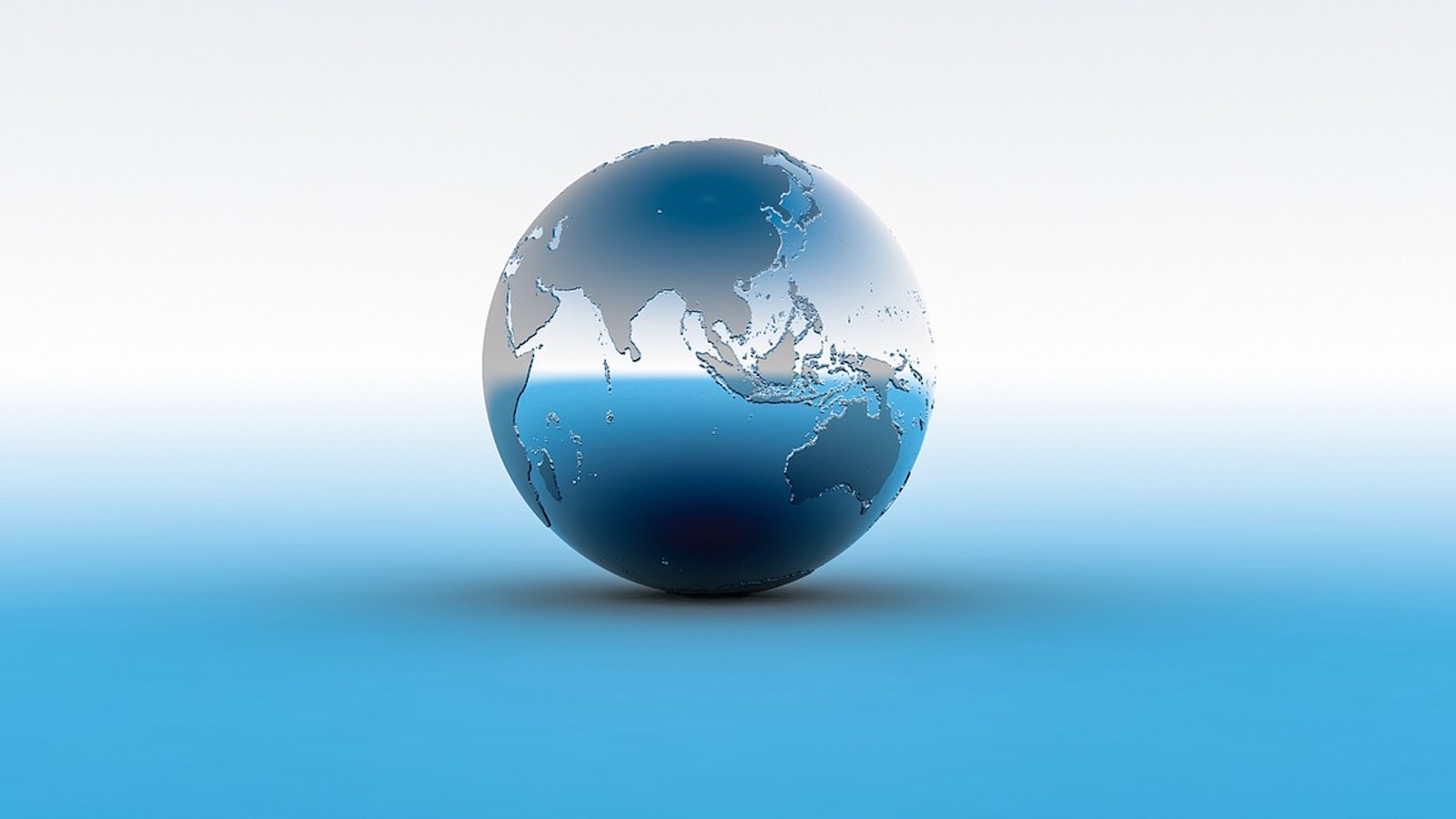 A picture of a globe on a blue background