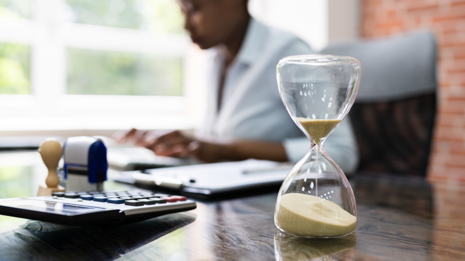 Sand Timer on Desk