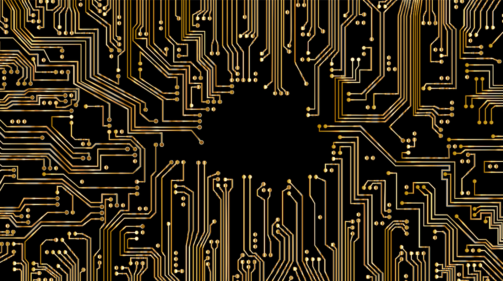 A black background with hold lines indicating a circuit board