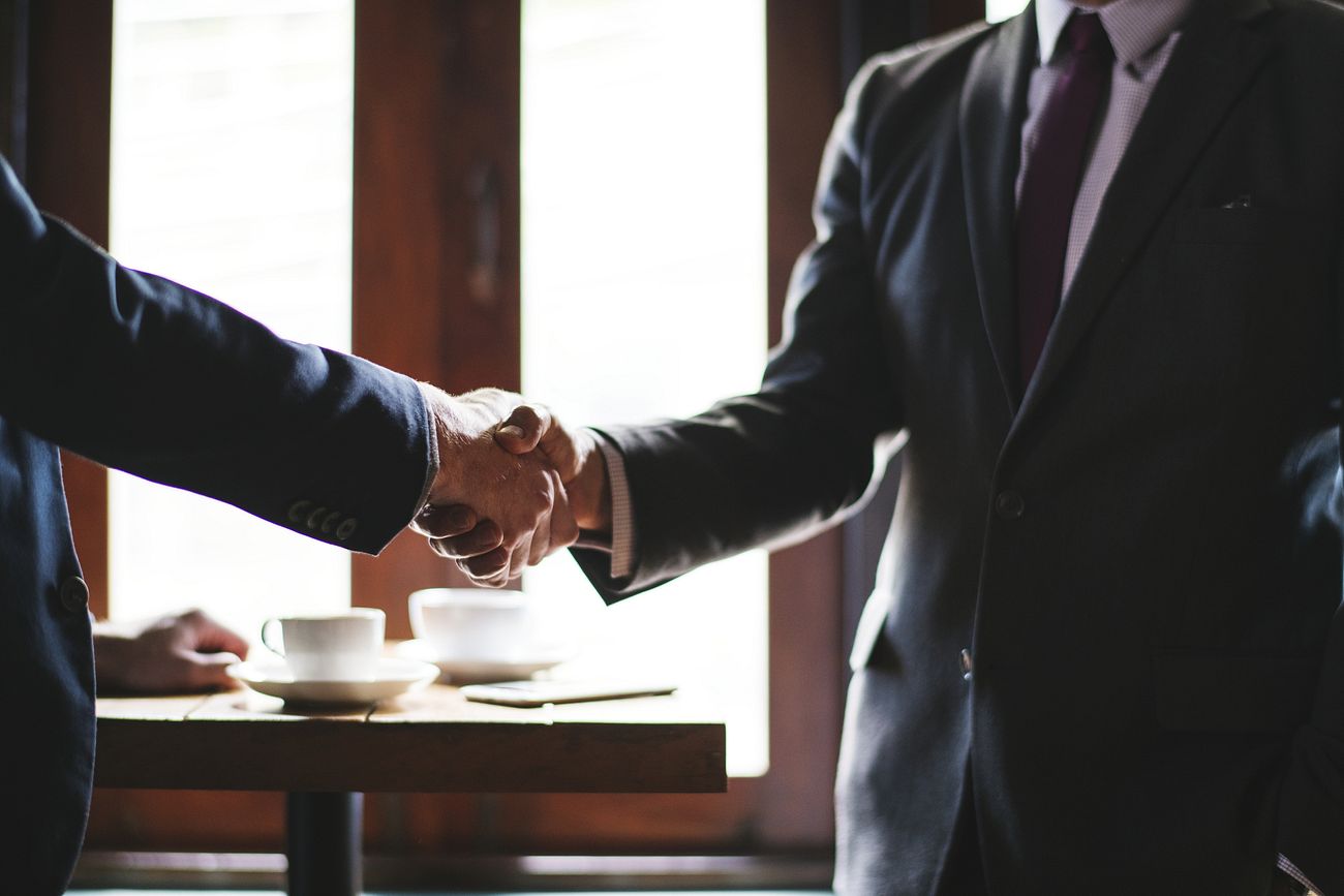 Two people shaking hands