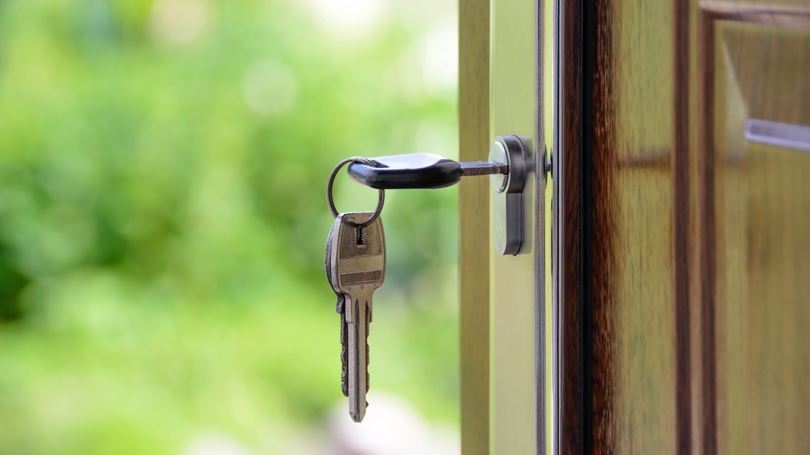 Key in lock on a door