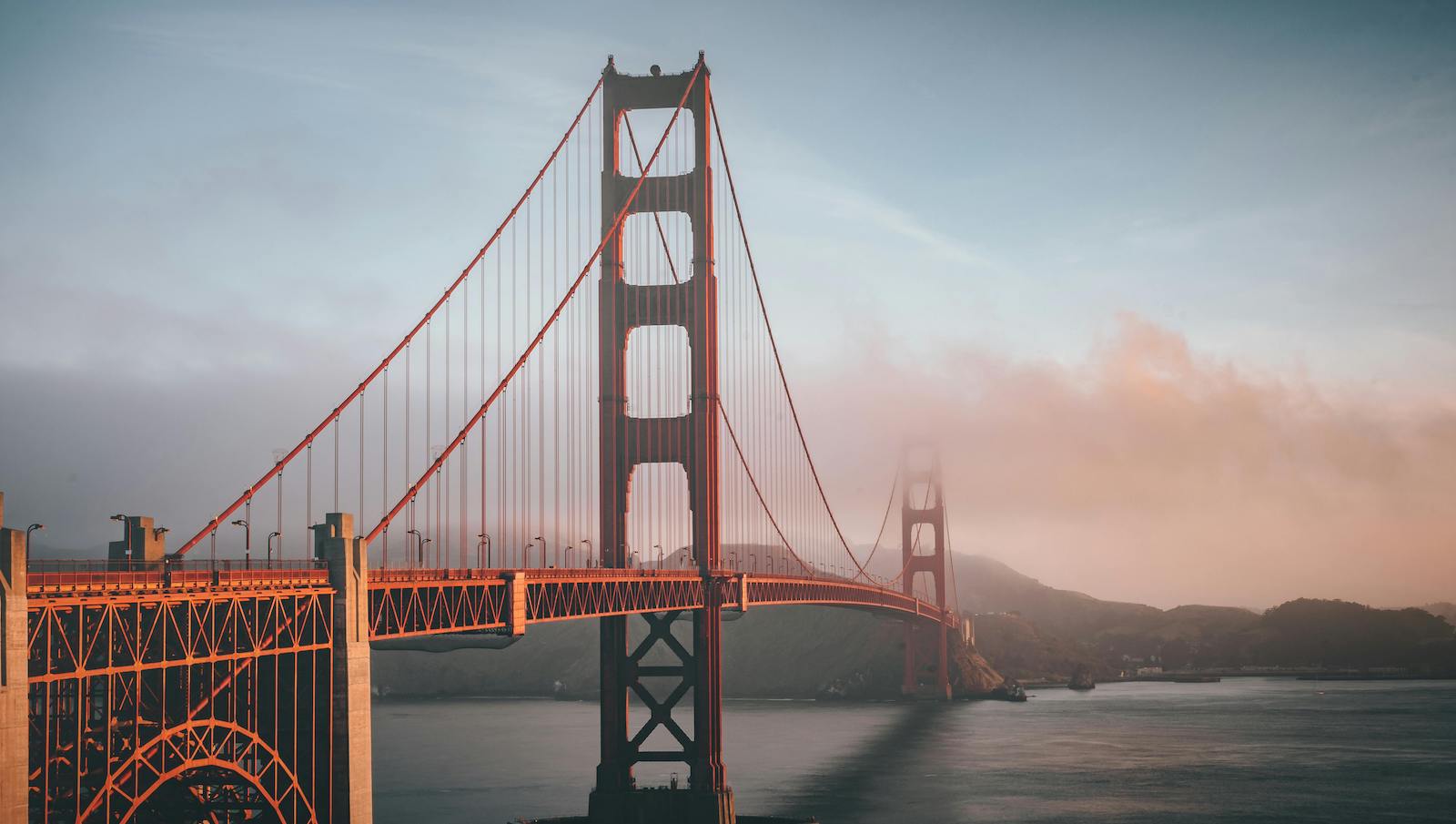 Golden gate bridge on a foggy day