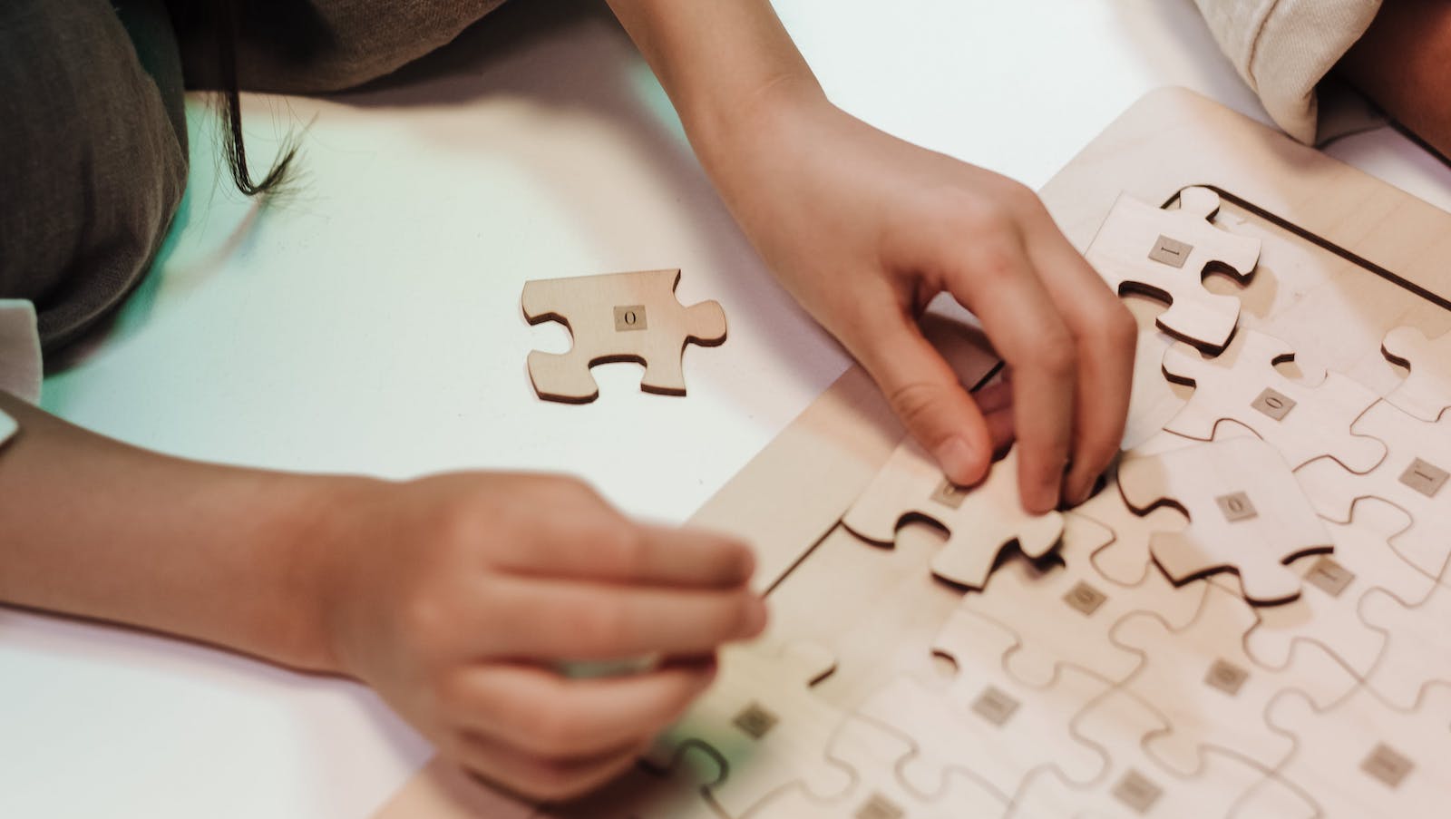 hands doing a wooden puzzle