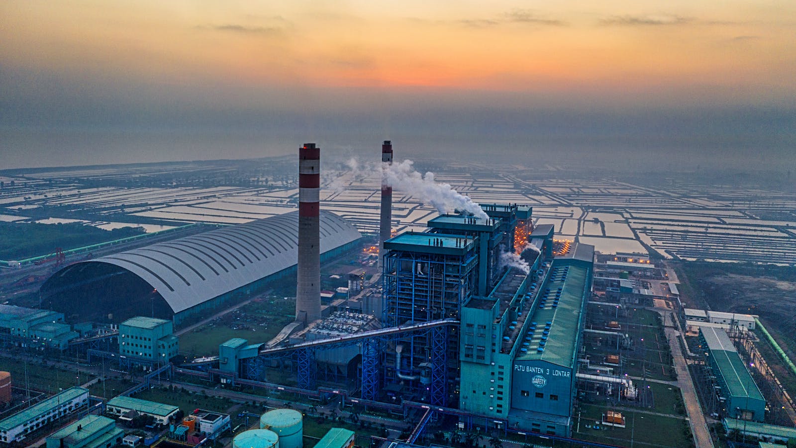 Aerial Shot of an Industrial Factory