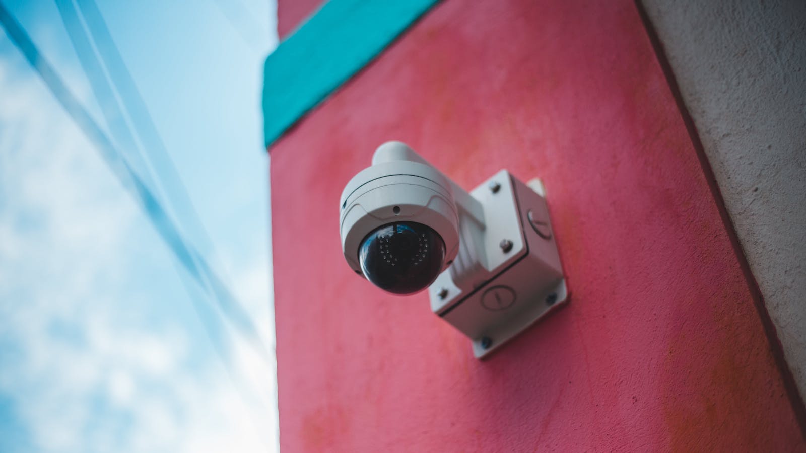 A Close-Up Shot of a Security Camera