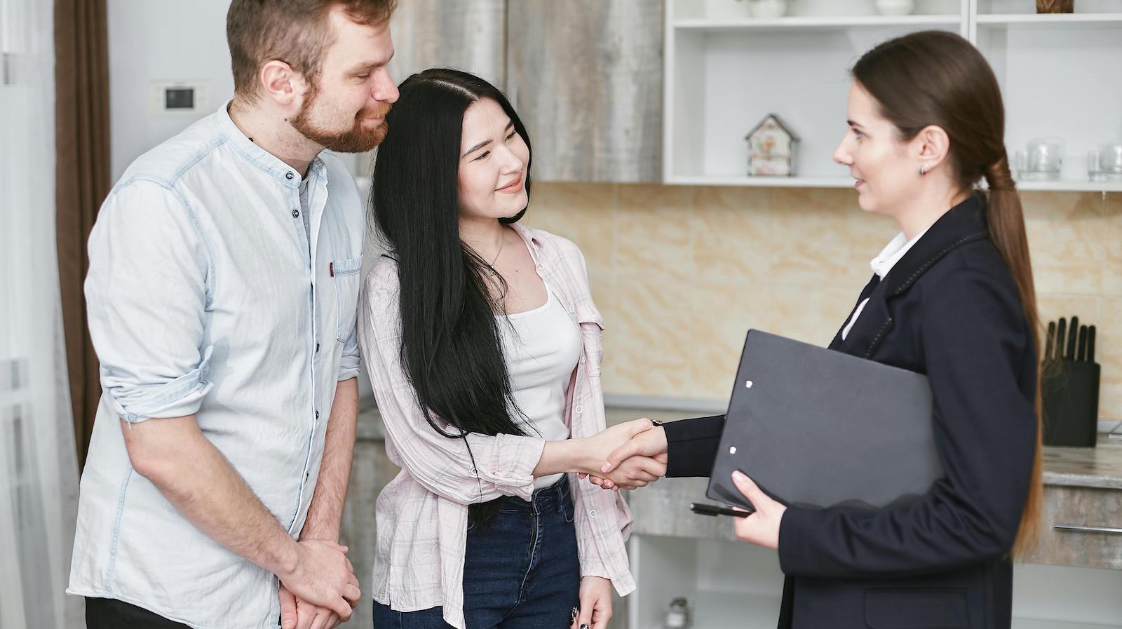 Woman Talking to Her Clients