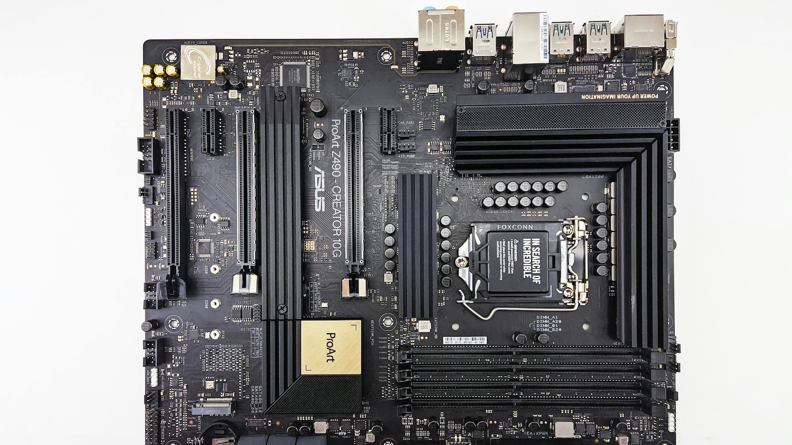Cut Out of a Computer Motherboard on White Background