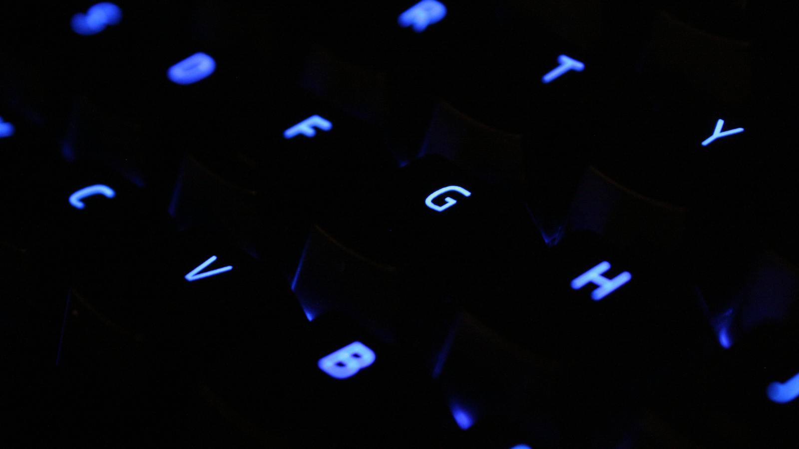 Close Up Shot of Backlit Computer Keyboard