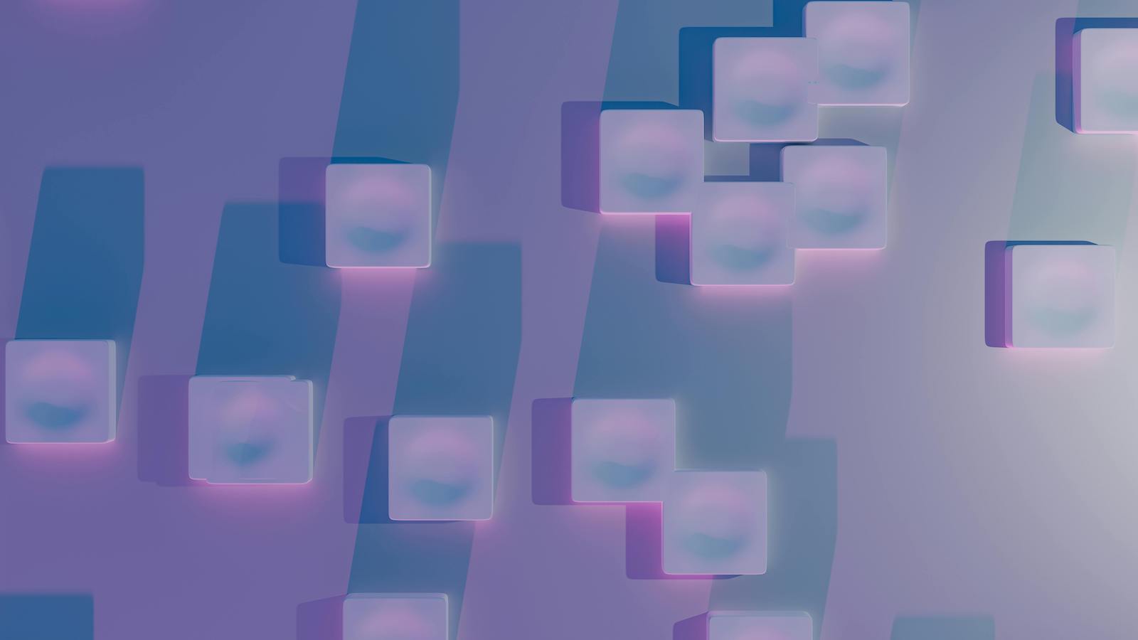 Abstract Geometric 3D Render with Soft Pastels