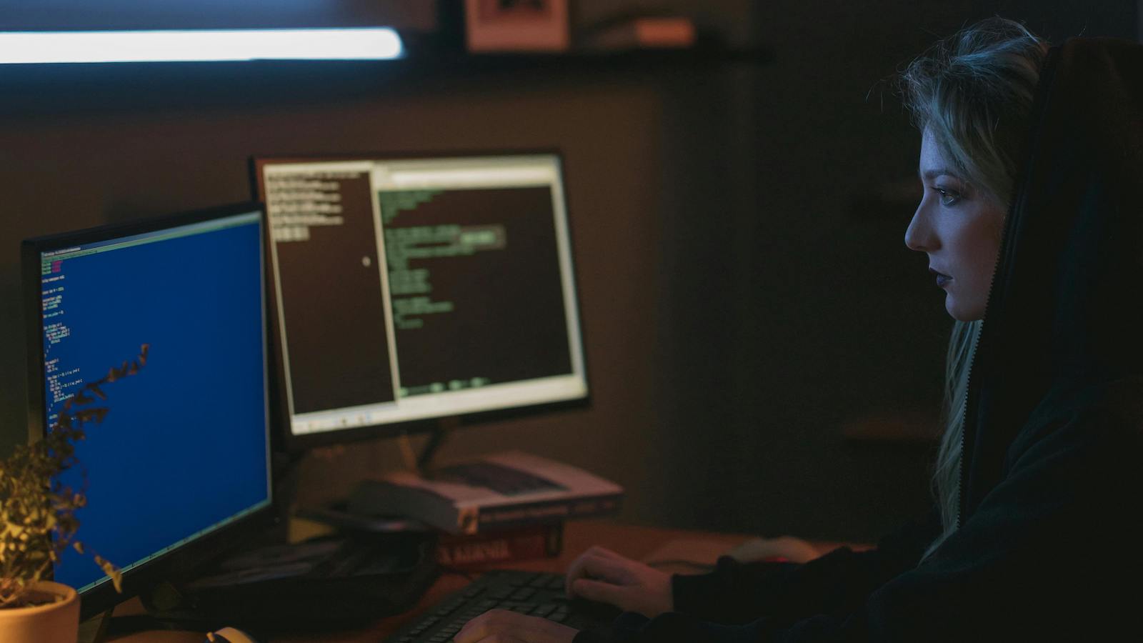 Woman Using a Computer