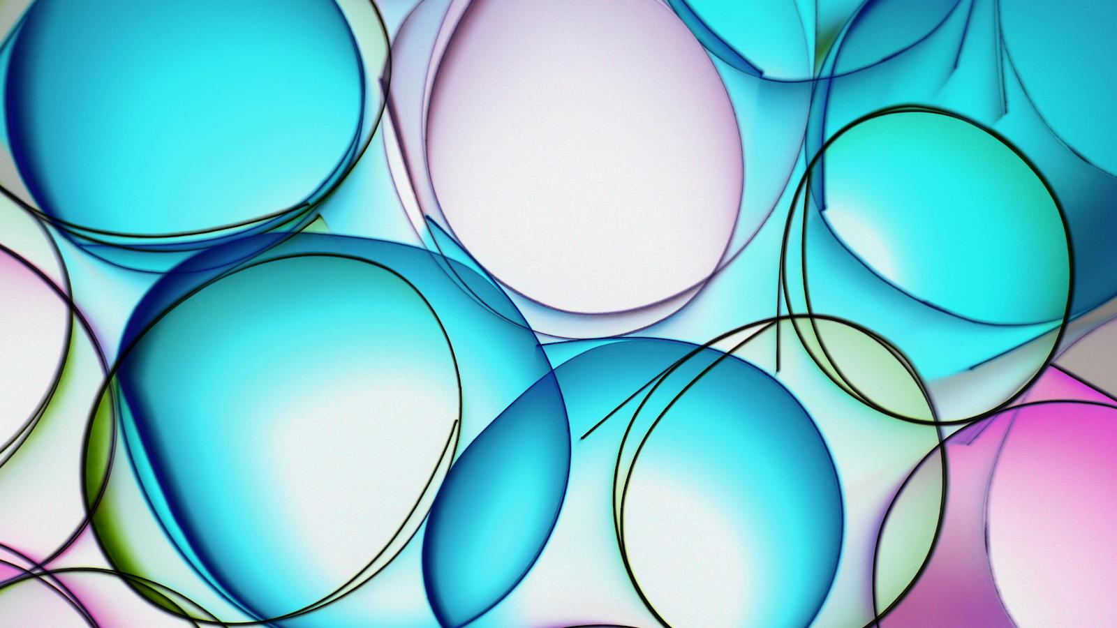 Vibrant Abstract Circular Design in Blue and Pink