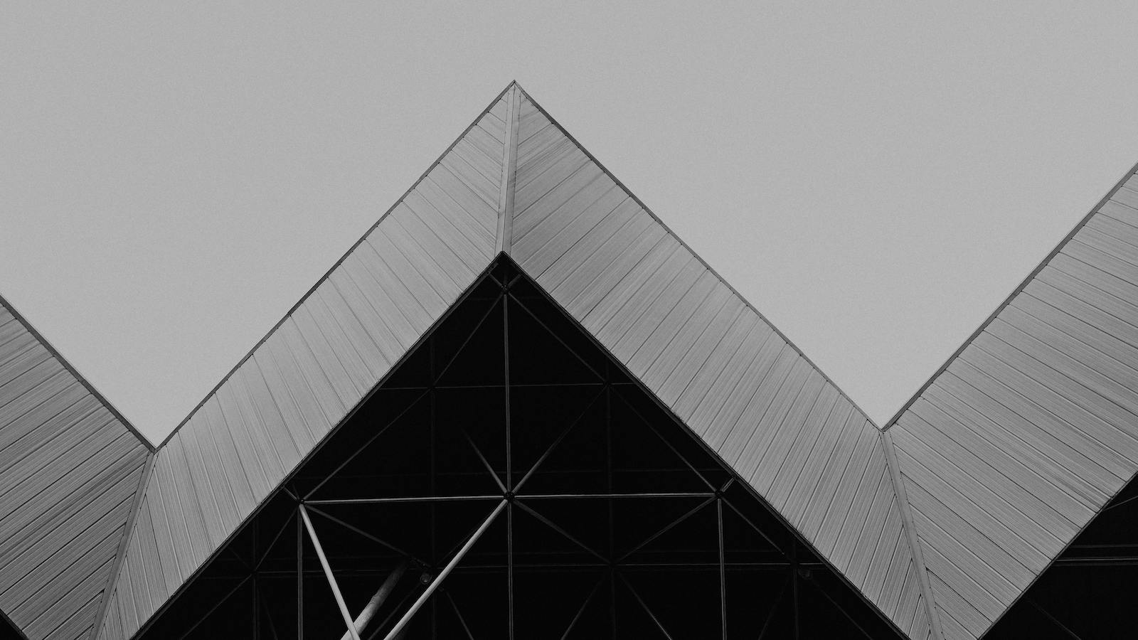 Abstract Geometric Architectural Design in Black and White
