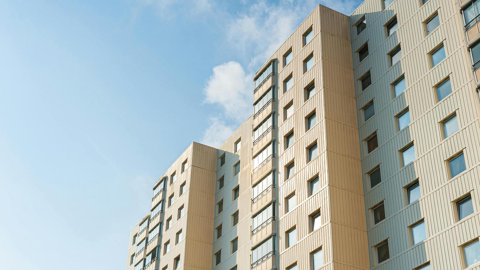 Beige Low-angle Photo High-rise Building