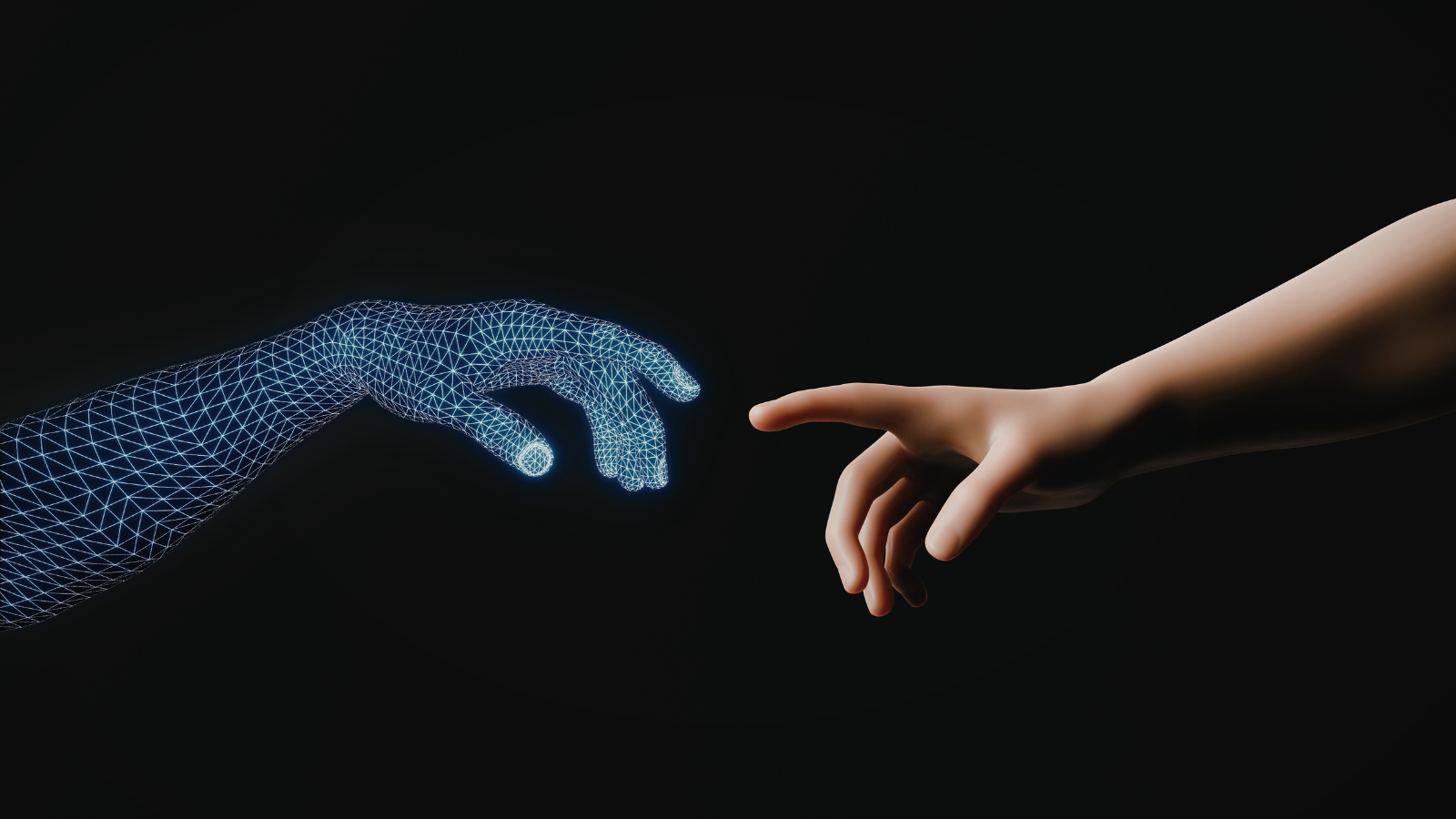 Human and AI Fingers Touching