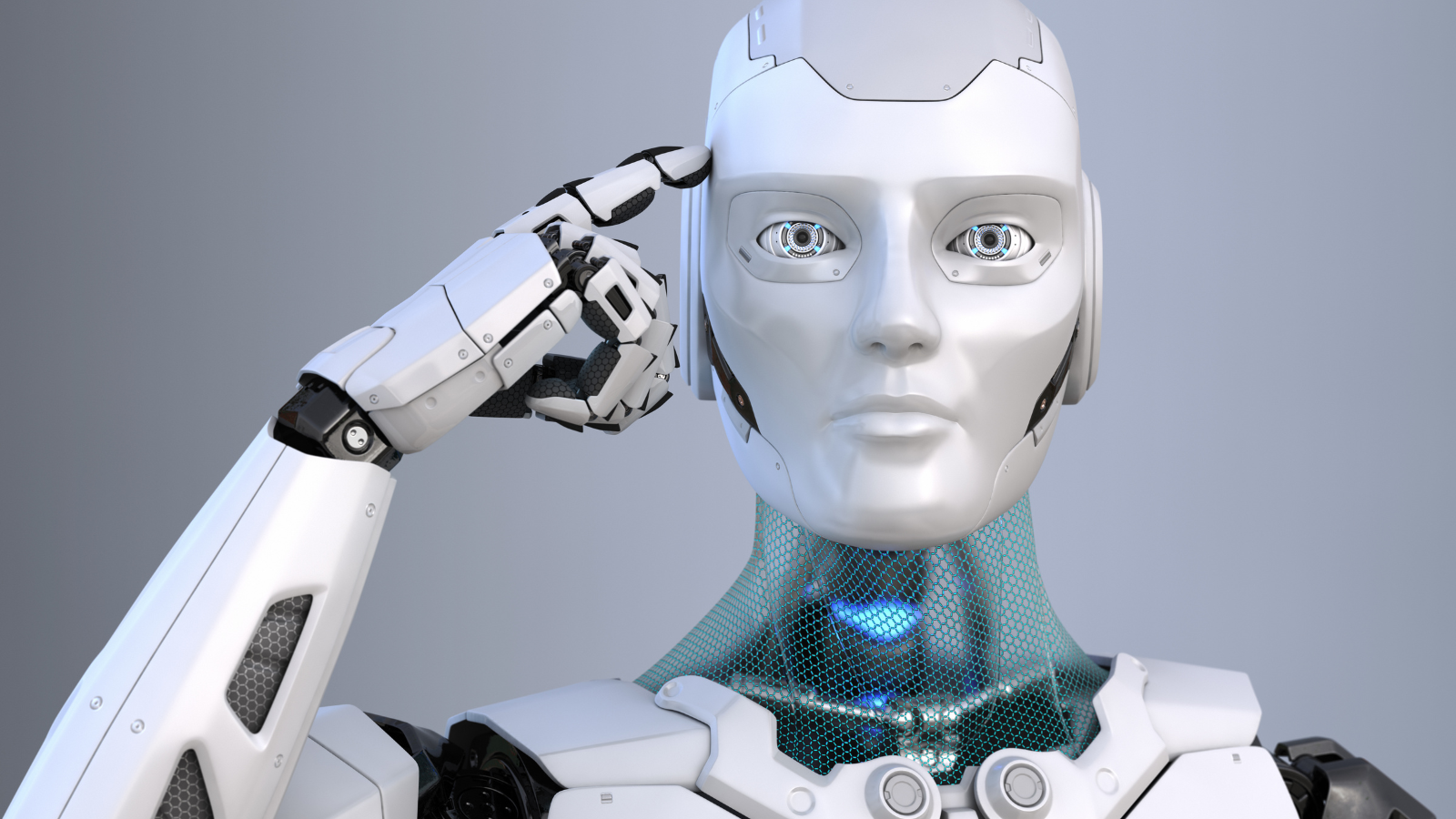 Robot Pointing to Its Head