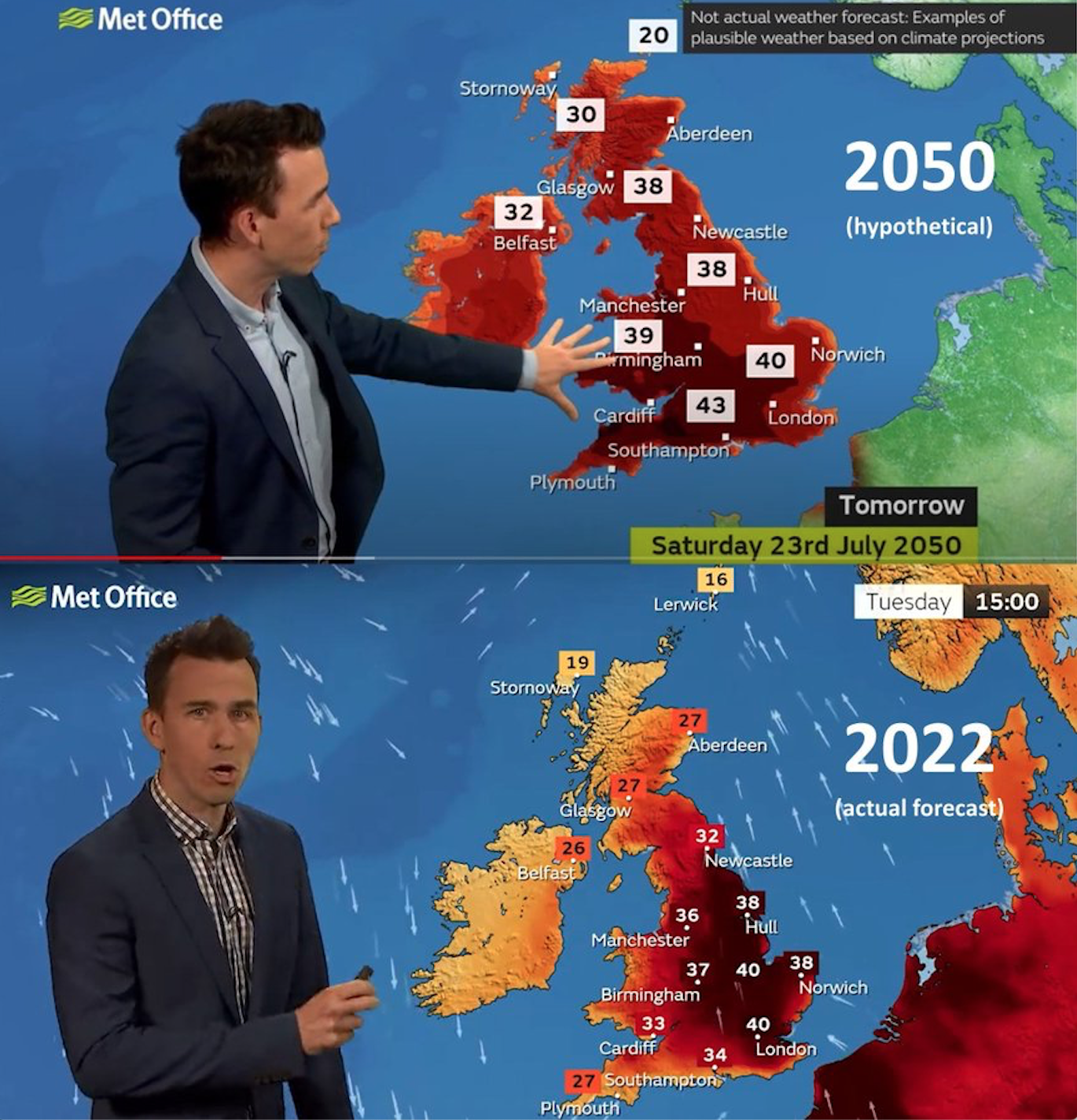 Map showing the weather