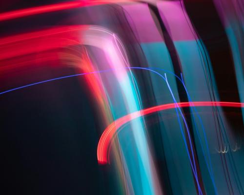 Abstract red and blue blurs