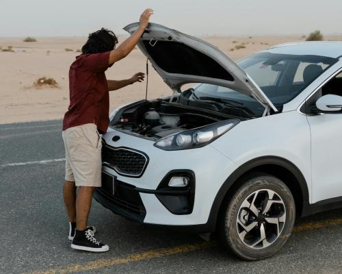 Man Checking Car Engine