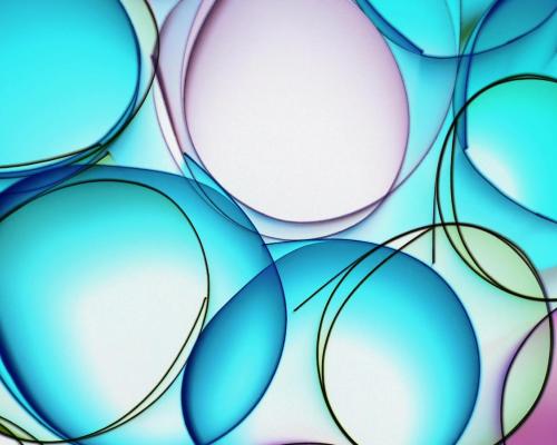 Vibrant Abstract Circular Design in Blue and Pink