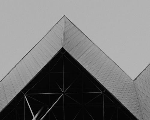 Abstract Geometric Architectural Design in Black and White