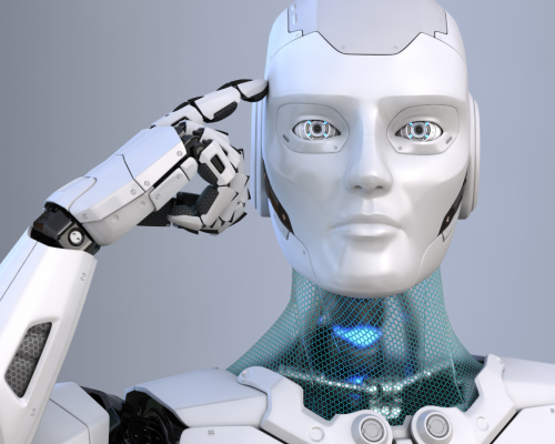 Robot Pointing to Its Head