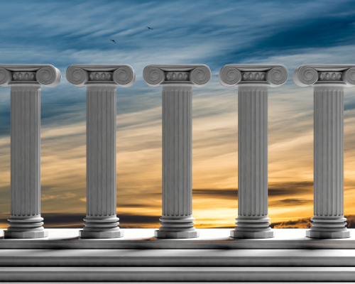 5 large pillars