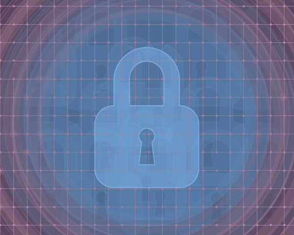 Graphic of a lock with net in front