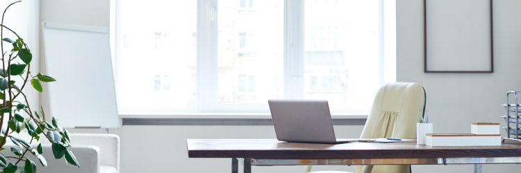 desk in front of window