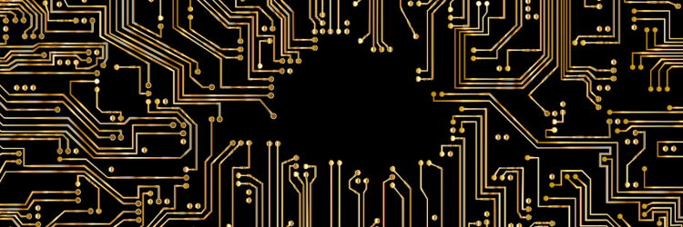 A black background with hold lines indicating a circuit board