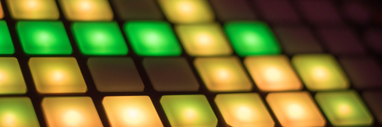 Green and Yellow Lit Up Squares