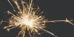 A yellow sparkler