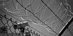 Barbed wire and security camera