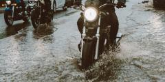 Motorbikes in a flood